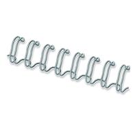 Fellowes CRC54450 - Pack de 100 canutillos tipo wire, doble espiral, paso 3:1", 34 agujeros, 6 mm, plata