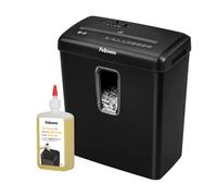 Fellowes FS-6C - Trituradora de Papel, Corte en partículas, Destruye hasta 6 Hojas, Destructora de Papel Uso Personal, Exclusiva de Amazon + Aceite lubricante para destructoras de papel, 355 ml