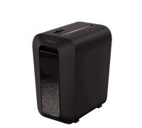 Fellowes Destructora LX65 – Corte en partículas 4 x 40 mm, 10 hojas, 22 L, DIN-P4, Negra