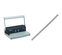 Fellowes Metal 50 - Encuadernadora manual de espiral metálico, uso ocasional + 5110301 - Pack de 100 espirales metálicas 10 mm, negras