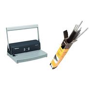 Fellowes Metal 50 - Encuadernadora manual de espiral metálico, uso ocasional, perfora hasta 12 hojas, encuaderna hasta 450 hojas & 5110101 - Pack de 100 espirales metálicas 8 mm, negras