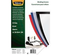 Fellowes pack de 100 portadas de polipropileno a4 - 300 micras - muy resistentes - color negro