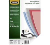 Fellowes portadas para encuadernar de pvc transparente, formato a4, 24
