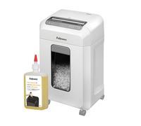 Fellowes Powershred 12MS - Destructora de Papel, destruye hasta 12 Hojas, minicorte, para pequeñas Empresas y oficinas domésticas + Fellowes Aceite lubricante para destructoras de papel, 355 ml