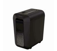Fellowes Destructora LX65 – Corte en partículas 4 x 40 mm, 10 hojas, 22 L, DIN-P4, Negra