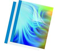 Fellowes Prestige - 100 cubiertas para encuadernación térmica, 3 mm, transparente y azul