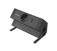 Fellowes Regleta de Sobremesa 1 Toma y 2 USB (1C + 1A) Negro