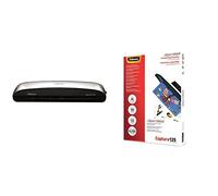 Fellowes Spectra A3 Plastificadora de Documentos, Uso moderado, Negro y Plateado + ImageLast Pack 100 Fundas de plastificar, Formato A4, 125 micras