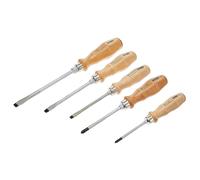 Felo Destornillador Mango de Madera Ranurado/Philips Juego de 5 Piezas