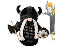 Felpa Guerrero Medieval - Muñeca De Peluche Guerrero Enano, Decoración De Soldado Sueco En Miniatura | Sosteniendo Un Escudo De Hacha con Capa, Juguete Suntuoso, Acento De Estante De Mesa con Ba