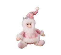 Felpa Santa Claus - Figura navideña rosa suave, muñeca decorativa | lindo adorno de pie, artesanía de tela | Acento festivo para mesa, alféizar de ventana, repisa, jardín, estantería, después