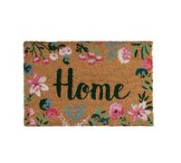 Felpudo antideslizante de fibra de coco natural modelo Floral de 60x40 cm