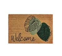 Felpudo antideslizante de fibra de coco natural modelo Welcome de 60x40 cm