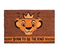 Felpudo Disney Rey León, Born to be the king - Felpudo entrada casa antideslizante 40 x 60 cm - Alfombra entrada casa exterior Rey León, Fabricado en fibra de coco - Productos con licencia oficial