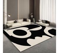 Felpudo Entrada Casa Crema Blanca Negro Alfombra Salon Lavable Alfombra Entrada Casa Exterior Poliéster Felpudo Exterior Lluvia Suave Alfombras de Habitacion Salon Antideslizante Tapete 80x120cm