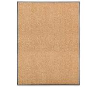 Felpudo lavable crema 90 x 120 cm, alfombrilla antideslizante para interior | Absorbe la humedad, 2,5 l/m², parte trasera de PVC, flexible, enrollable, lavable a máquina