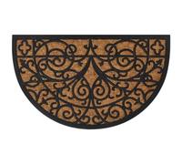 Felpudo semicircular 45 x 75 cm de goma y fibra de coco para entrada | Parte trasera de goma antideslizante, fibra de coco natural, apta para aspiradora, interior y exterior, enrollable