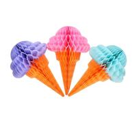 FELTECHELECTR 3 Piezas de Decoraciones Colgantes de Papel Forma de Helado, Fácil de Decorar y Conveniente para Fiestas Hawaianas y Reuniones en Casa Color Aleatorio