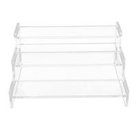 FELTECHELECTR Expositor Acrílico Escalonado de 3 Niveles, Estante Organizador Transparente Multifuncional para Hogar, Soporte Trapezoidal para Exhibición de Figuras y Almacenamiento de