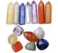 FELTECHELECTR Juego de Adornos de Piedra Natural Cristal para Decoración de Oficina y Hogar, Cristal Tallado en Columna, Adecuado para Meditación y Ambiente Chic