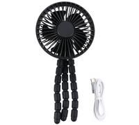 FELTECHELECTR Ventilador Portátil con Trípode para Cochecito de Bebé, Recargable, Ligero, Ajuste de Viento de Tres Velocidades, Uso al Aire Libre
