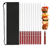 FEMONGY 10 PCS 35cm Brochetas de Barbacoa de Acero Inoxidable