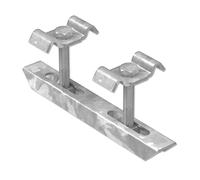 Fenau | abrazadera doble para parrilla de 30mm de altura y MW: (30/30 mm) y (34/38 mm) - S235JR / ST37 - galvanizado en caliente, protección de la rejilla, fijación de la rejilla