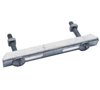 FeNau | Doble abrazadera para una altura de parrilla de 30 mm y mW: 30/10 mm, S235JR, galvanizado en caliente, protección de rejilla, fijación de rejilla.