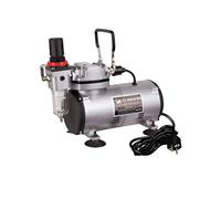 Fengda básico mini compresor sin aceite de un pistón con aerógrafo sin aceite de un solo pistón FD18-2 con regulador, trampa de humedad para pasatiempos, tatuajes, gráficos, etc.