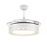 FENGJISUN Ventilador De Techo Cocina Ventilador De Techo con Forma Nido Pájaro Luz Y Control Remoto, 3 Velocidades Velocidad del Viento Tipos Atenuación 4 Horas Apagado Exteriores Interiores(B-White)