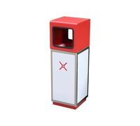 fengqingyunyan0304 bote de basura, Contenedor de basura metálico esmaltado al horno for exteriores en lugares públicos y comerciales(Red)