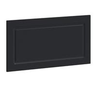 Fengshui Cabecero de pared Utrecht Negro Madera | Resistente a la humedad, estante de almacenamiento, diseño lineal moderno, fácil de limpiar