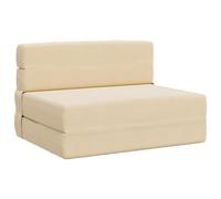 Fengshui Sofá cama plegable color crema 70 x 72 x 60 cm tela | Sofá futón 2 en 1, 100% poliéster, funda extraíble, envasado al vacío, para salón