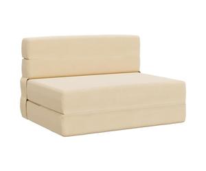 Fengshui Sofá cama plegable color crema 70 x 72 x 60 cm tela | Sofá futón 2 en 1, 100% poliéster, funda extraíble, envasado al vacío, para salón