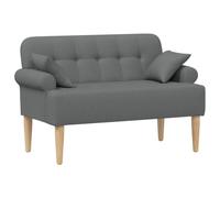 Fengshui Tela Loveseat 120 x 65 x 79 cm, gris oscuro | Marco de madera estable, acolchado cómodo, terciopelo de poliéster transpirable, fácil de limpiar