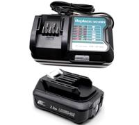 FengWings® Batería de Ion de Litio BL1021B de 12 V 2000 mAh con Cargador DC10WD para Makita 12 V CXT BL1015 BL1016 BL1021B BL1041B BL1020B BL1040B, Compatible con DF032D HP333D TD110D JV103D CL103D