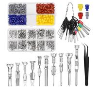 Fentar Terminales Eléctricos 600 piezas, Conectores Electricos Rapidos con Herramienta de Extracción 18 piezas, Conectores Cables Electricos con 400 piezas Enchufe Aislante de Silicona y 1 Pinza