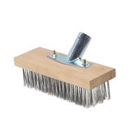 Fenteer Cepillo de Hormigón con Mango, Cepillo de Alambre para Limpiar Barbacoas de Metal, Eliminar Superficies Rugosas, Cepillo de Alambre de Cocina con, 20 cm con adaptador