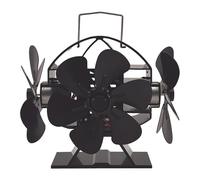 Fenteer Ventilador para Estufa, Alimentado por, con un ángulo de soplado de 270 Grados, silencioso, Compacto, Accesorios para Estufa, Ventilador para
