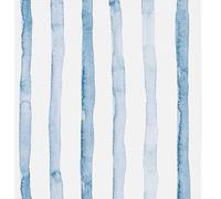 FENTIS Azul Efecto Rayas Anchas Papel Pintado Autoadhesivo Blanco Pelar y Pegar Papel de Contacto Plástico Autoadhesivo Vinilo Adhesivo Mural Rollos para Cocina Armario Encimera Lavable 44.5x1000cm