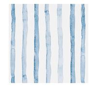 FENTIS Azul Efecto Rayas Anchas Papel Pintado Autoadhesivo Blanco Pelar y Pegar Papel de Contacto Plástico Autoadhesivo Vinilo Adhesivo Mural Rollos para Cocina Armario Encimera Lavable 44.5x500cm