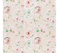 FENTIS Papel Pintado Autoadhesivo Beige Floral Vinilo Adhesivo Plástico Autoadhesivo Papel Pintado para Salón Estampado de Rosas Adhesivo de Pared para Baño Dormitorio Cocina, Impermeable 44.5x300cm