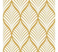 FENTIS Papel Pintado de Rayas Doradas para Despegar y Pegar Papel de Contacto Autoadhesivo Película de Vinilo de Plástico Moderno Rollo Impermeable Extraíble para Cuarto de Baño 44,5x1000cm