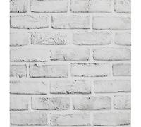 FENTIS Papel Pintado de Vinilo de Plástico con Efecto Ladrillo Color Gris Claro Autoadhesivo Rústico Autoadhesivo Para Decorar la Cocina 44,5x1000cm