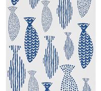 FENTIS Papel tapiz autoadhesivo azul con parte trasera adhesiva, vinilo blanco, papel de contacto con patrones de peces, rollos de papel de pared para cocina, dormitorio, armario, encimera, 44,5 x