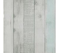 FENTIS Papel Tapiz Autoadhesivo de Listones de Madera Color Gris Claro y Azul Papel de Contacto para Despegar y Pegar Rollo de Película de Vinilo de Plástico para Cocina y Baño Fácil de Instalar