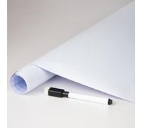 FENTIS Pizarra Blanca Autoadhesiva para Pared Vinilo de Plástico Pizarra de Borrado en Seco Rollo de Papel de Contacto para Niños Bricolaje Escuela Aula Oficina en Casa 90x500cm