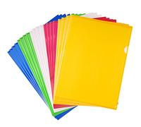 FEPITO 20 Pack A4 Cut Flush Folders Plastic File Document Wallet Folders Surtido de colores