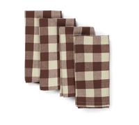 Ferm Living 4 Servilletas de algodón Bothy Check bomullsservett 40x40 cm Cinnamon-grey green