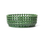 Ferm Living Bol Ceramic trenzado Emerald Green